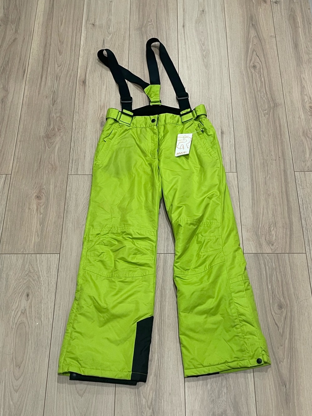 NWT Lime Green Snow Pants w/ Removable Suspenders